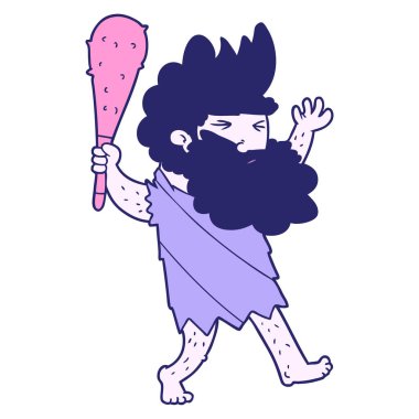 parlak neon renkli mağara adamı