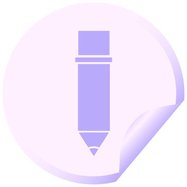 Parlak neon renkli bir kalemin dairesel kabuk soyucu karikatürü