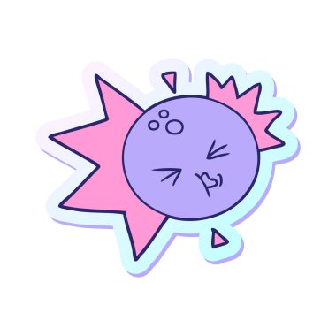 Parlak neon renkli bir bowling topunun çıkartması.