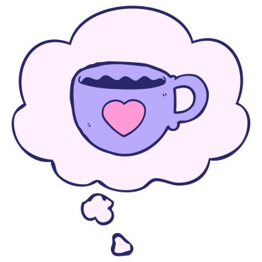 Parlak neon renkli düşünce baloncuklu kahve fincanına bayılırım.