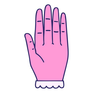 Parlak neon renkli bir elin ikonik dövme şekli