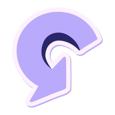 Parlak neon renginde tam dönüş ok etiketi