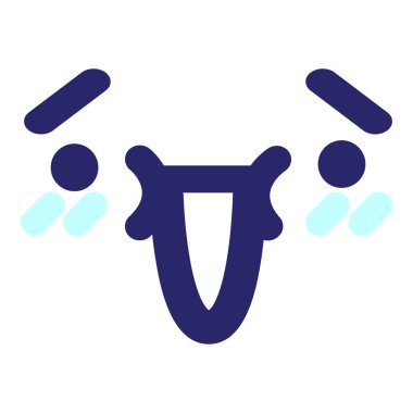 parlak neon renkli şirin utangaç yüz simgesi