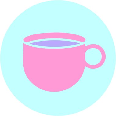 Parlak neon renkli kahve fincanının ikonik dövme şekli