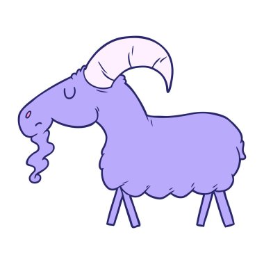 parlak neon renkli çizgi film keçisi