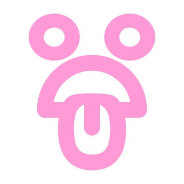 parlak neon rengi ile bakan bulanık yüz simgesi