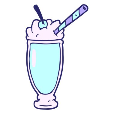 parlak neon renkli karikatür milkshake 'i