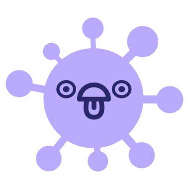 Parlak neon renginde kızgın bakışlı virüs