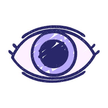 Göz Sembol Tebeşiri Parlak neon rengi çiziyor