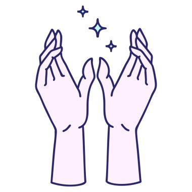 geleneksel stil dövme ellerini parlak neon renginde uzat