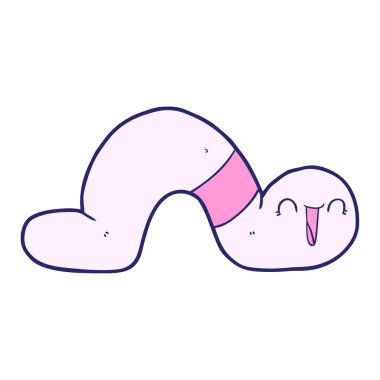 parlak neon renkli çizgi film solucanı