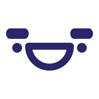 Parlak neon renkli mutlu büyük kaş yüz ikonu