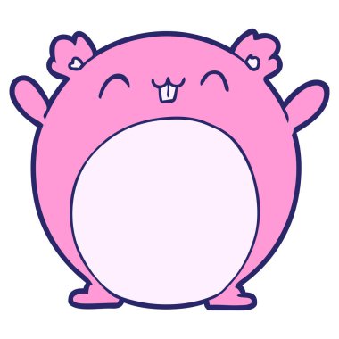 parlak neon renkli çizgi film hamsterı