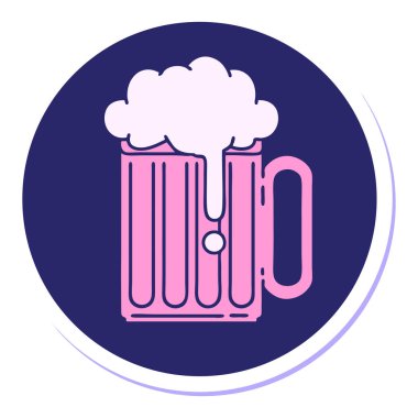 parlak neon renginde daire bira işareti