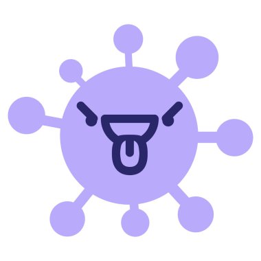 Parlak neon renginde kızgın huysuz virüs