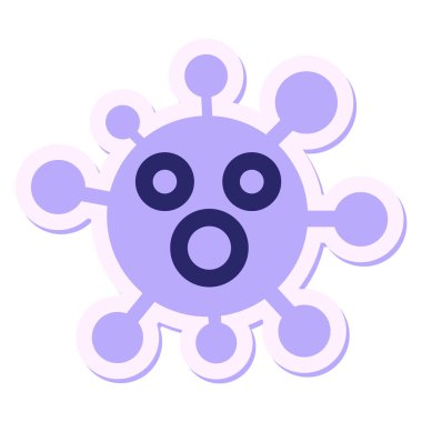 Parlak neon renkli şok virüsü etiketi