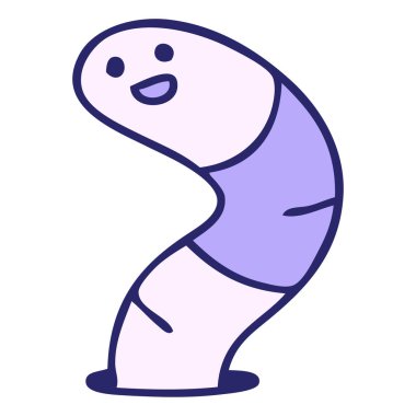 Parlak neon renkli el çizimi tuhaf çizgi film yılanı.