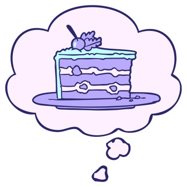 parlak neon renkli düşünce baloncuklu tatlı pastası.