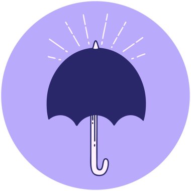 Parlak neon renkli dövme stili açık şemsiye simgesi