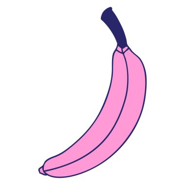 El çizimi, parlak neon renginde tuhaf bir muz çizgi filmi.