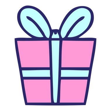 Parlak neon renginde el çizimi bir çizgi film.