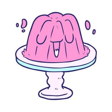 Tabakta parlak neon renginde sallanan çizgi film jölesi