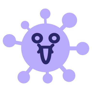 Parlak neon renkli mutlu boş virüs