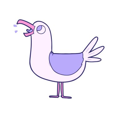 parlak neon renkli martı çizgi filmi