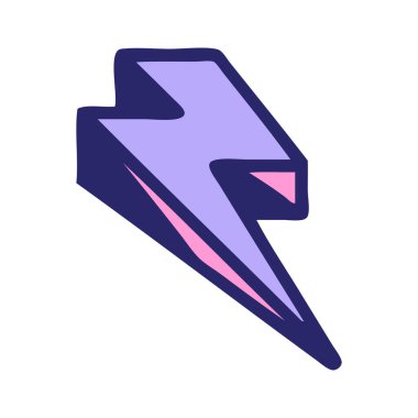 Parlak neon rengi yıldırımın ikonik dövme tarzı görüntüsü