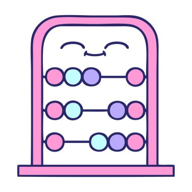 Parlak neon renkli bir abaküs çizgi filmi.