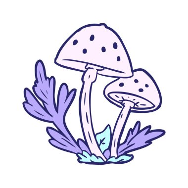 parlak neon renkli vahşi mantarlar