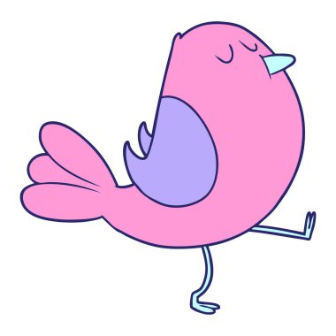 parlak neon renkli çizgi film kuşu