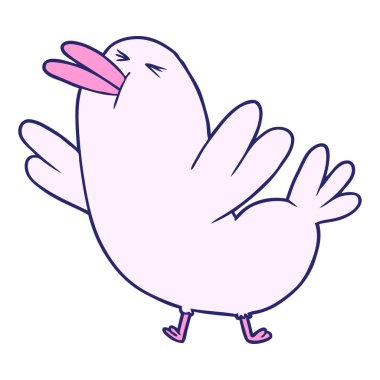 parlak neon renkli çizgi film kuşu