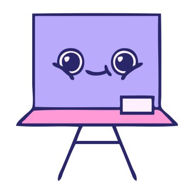 Parlak neon renkli şirin bir karikatür.