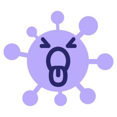 Açık ağız virüsü parlak neon renginde.