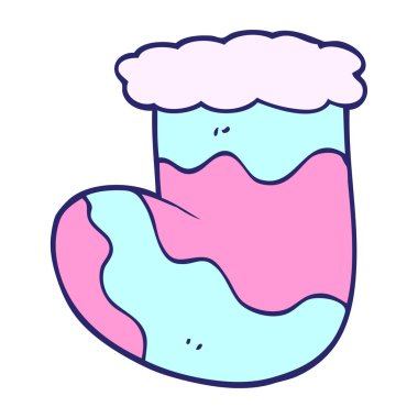 karikatür karalamalar parlak neon renkli çoraplar