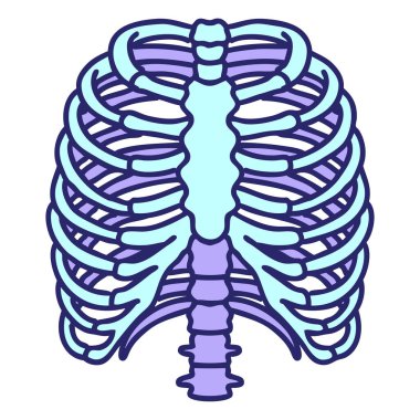 Parlak neon renkli geleneksel bir göğüs kafesi dövmesi.