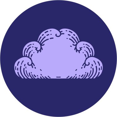 Parlak neon renkli bir bulutun ikonik dövme görüntüsü