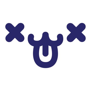 Parlak neon renkli sevimli ölü hayvan yüzü simgesi