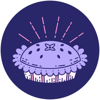 Bir dövme stilinin simgesi. Parlak neon renkli harika bir turta.