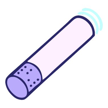 çizgi roman tarzı parlak neon renkli bir sigara karikatürü