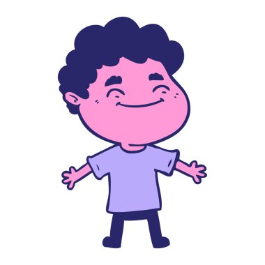 çizgi film dostu parlak neon renkli adam