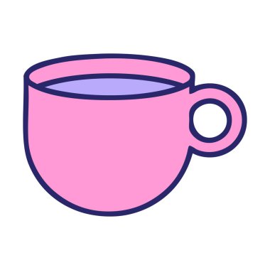 Parlak neon renkli kahve fincanının ikonik dövme şekli