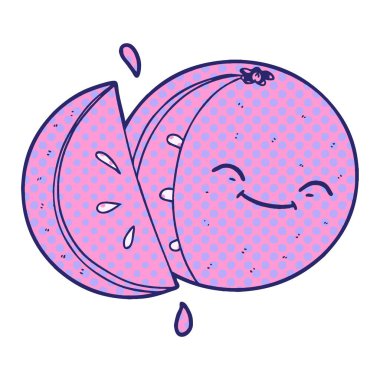 parlak neon renginde dilimlenmiş turuncu çizgi film