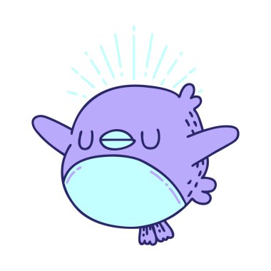 Parlak neon renginde çırpınan geleneksel bir dövme stili çizimi