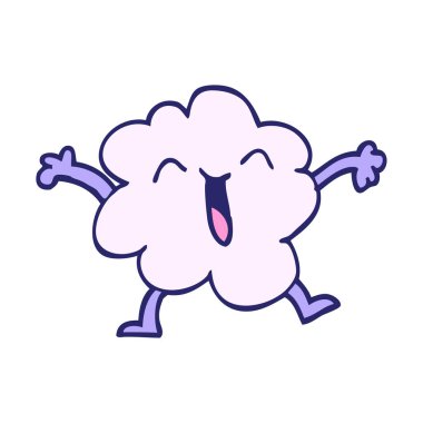 çizgi film karalaması parlak neon rengi ile ifade edici hava bulutu