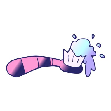 karikatür karalama diş fırçası parlak neon rengi