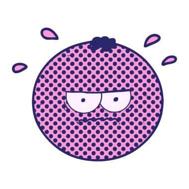 parlak neon renkli kızgın turuncu çizgi film