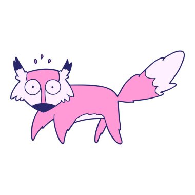 çizgi film parlak neon renkli tilki ürküttü