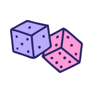 Parlak neon renkli şanslı zarların ikonik dövme biçimi